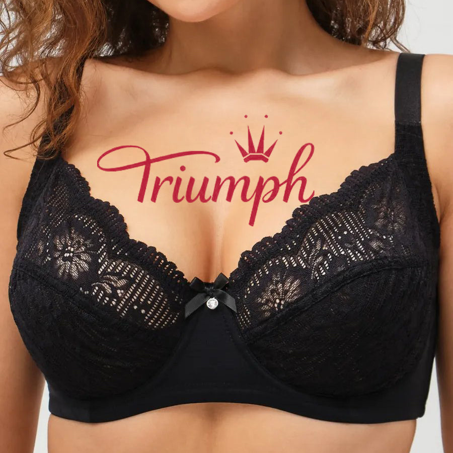 💖Triumph® 3 kiszerelésű ✨2025 új csipkés melltartó huzal nélkül, nagy méret [75A-110H]