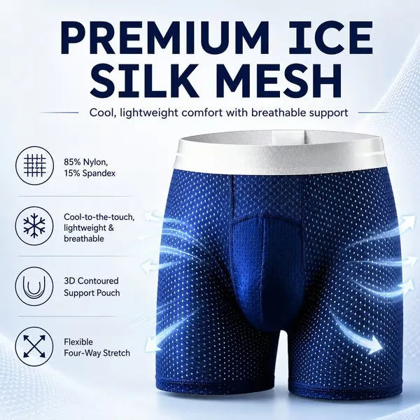 【6 darab】Több mint 45 000 termék eladt 2026-ban – HOT SALE AirSorbTM Premium férfi boxer rövidnadrág, kényelmes, IceSilk hálóból készült egész napra
