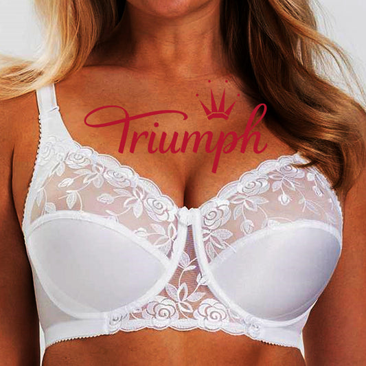 Triumph®👑3 kísértés✨✨70% sleva💝Kényelmes molett csipke melltartó virágos hímzéssel[65A-120H]