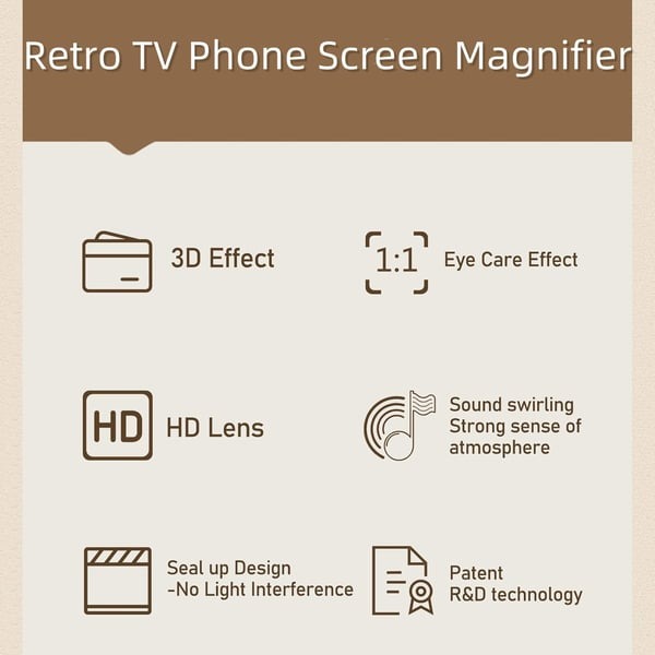 📺Mobiltelefon Nagyító - Retro 3D HD TV Erősítő